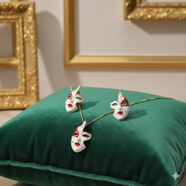Venetian Mask Charm Pendant Set