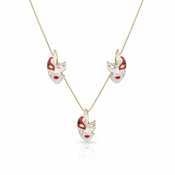 Venetian Mask Charm Pendant Set