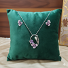 Violet Bloom Pearl Elegance Pendant Set