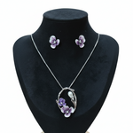 Violet Bloom Pearl Elegance Pendant Set