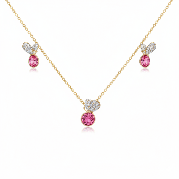Blossom Pink Zirconia Pendant Set