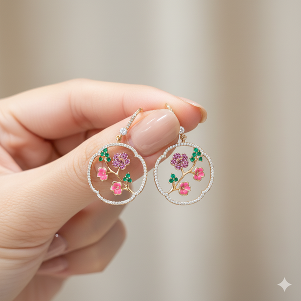 Cherry Blossom Drop Earrings