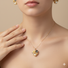 Golden Pearl & Rose Bloom Pendant Set