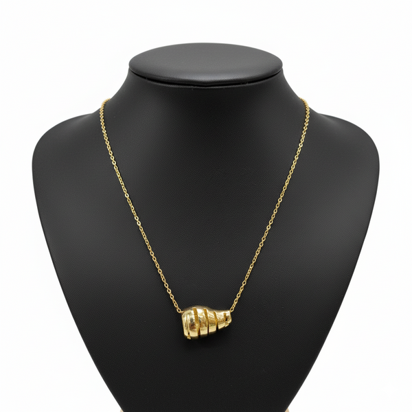 Golden Ribbed Elegance Necklace