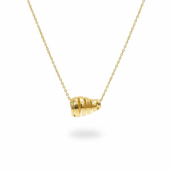 Golden Ribbed Elegance Necklace