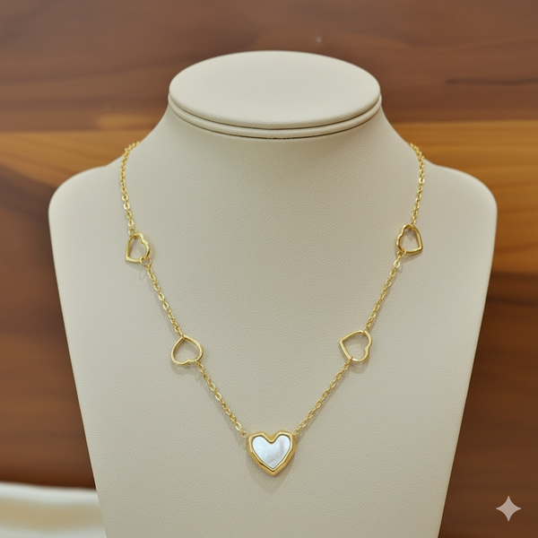 Aura Heart Dainty Gold Necklace