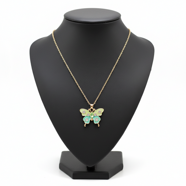 Enchanted Emerald Butterfly Necklace