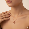 Azure Heart Embrace Necklace