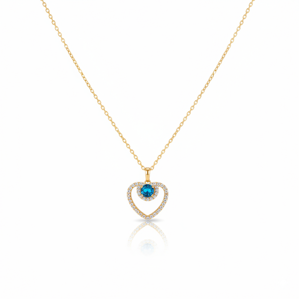 Azure Heart Embrace Necklace
