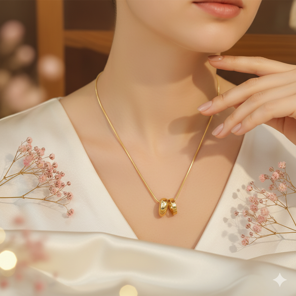 Intertwined Embrace Gold Necklace