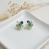 Emerald Petal Pearl Earrings