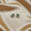 Emerald Petal Pearl Earrings