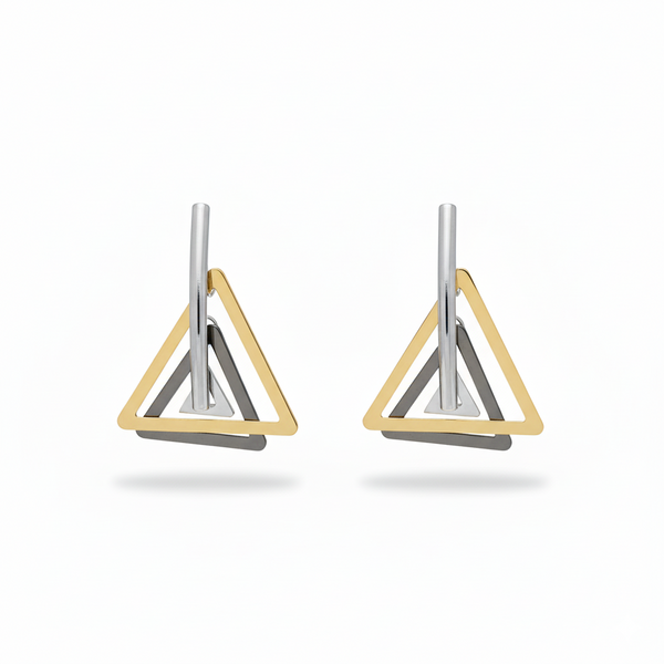 Echo Tri-Tone Drop Earrings