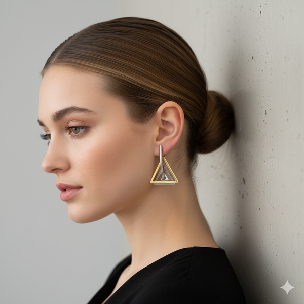Echo Tri-Tone Drop Earrings
