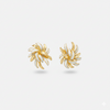 Golden Petal Enamel Earrings