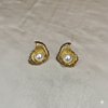 Golden Ripple Pearl Earrings