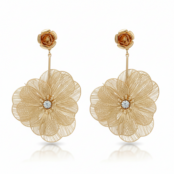 Golden Bloom Drop Earrings