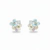 Azure Bloom Pearl Drop Earrings