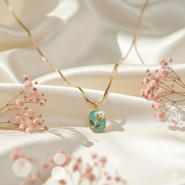 Evergreen Pearl Blossom Necklace