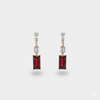 Crimson Cascade Emerald Drop Earrings