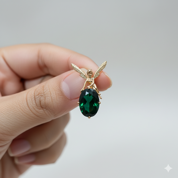 Emerald Muse Fairy Drop Earrings