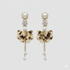Golden Petal Pearl Drops Earrings