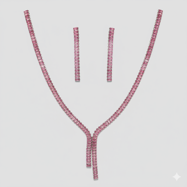 Radiant Blush Crystal Pendant Set