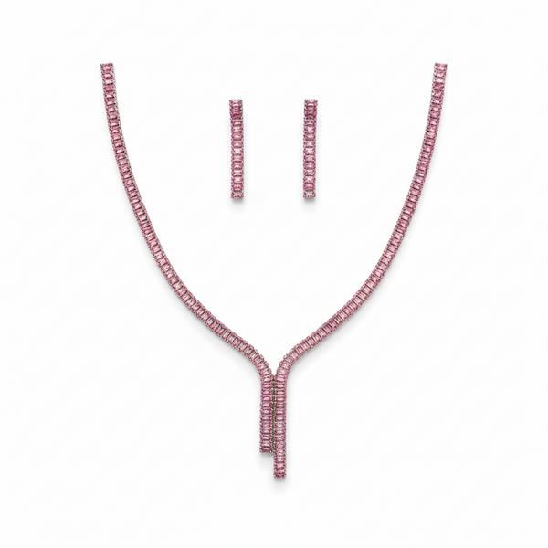 Radiant Blush Crystal Pendant Set