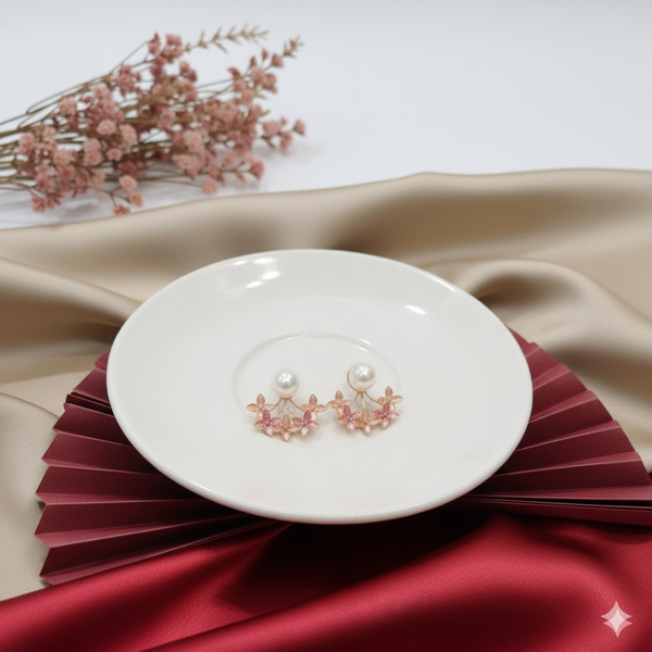 Petal Cascade Pearl Earrings