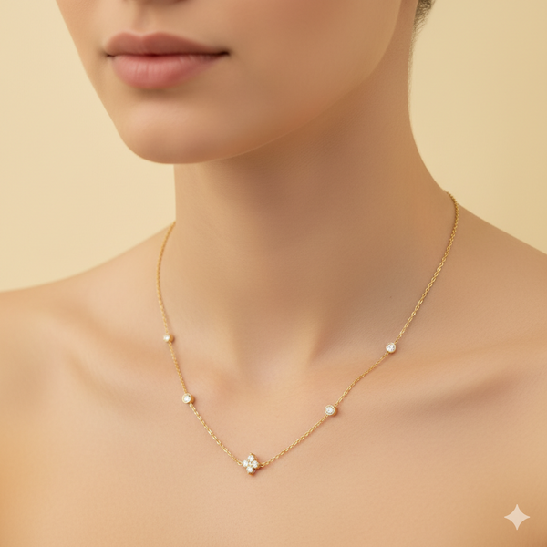 Luminous Clover Diamond-Cut Necklace