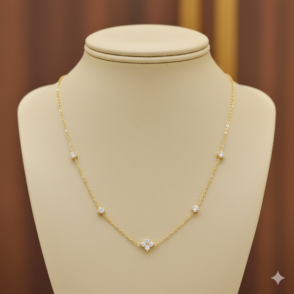 Luminous Clover Diamond-Cut Necklace