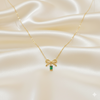 Emerald Bow Dainty Necklace