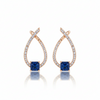 Rose Gold & Sapphire Cubic Zirconia Earrings