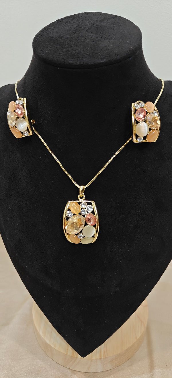 Elegance Gemstone Pendant Set