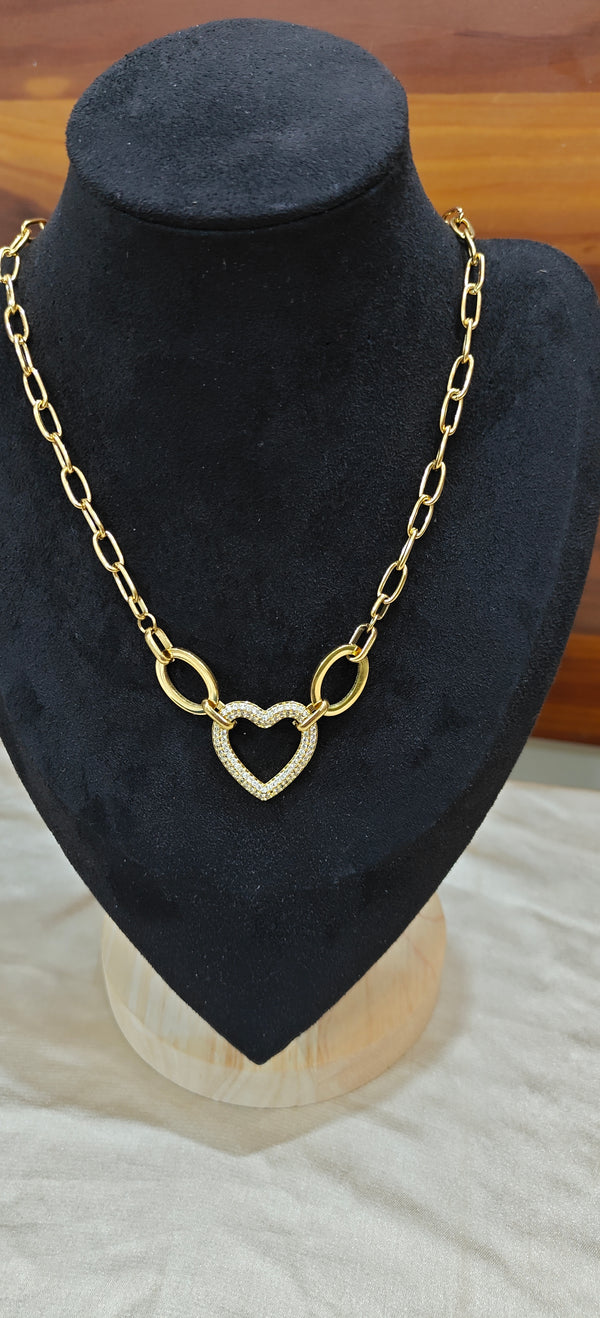 Dazzling Heart Link Necklace