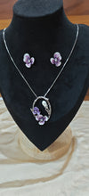 Violet Bloom Pearl Elegance Pendant Set