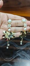 Golden Petal Pearl Drops Earrings