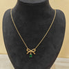 Emerald Bow Dainty Necklace