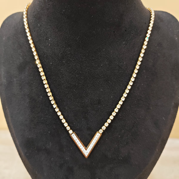 Radiant V Diamond Tennis Necklace