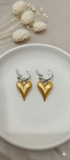 Golden Heart Drops Earrings