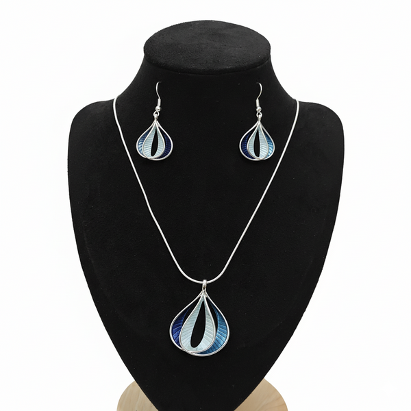 Oceanic Swirl Enamel Pendant Set