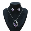Violet Bloom Pearl Elegance Pendant Set