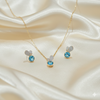 Azure Butterfly Gleam Pendant Set