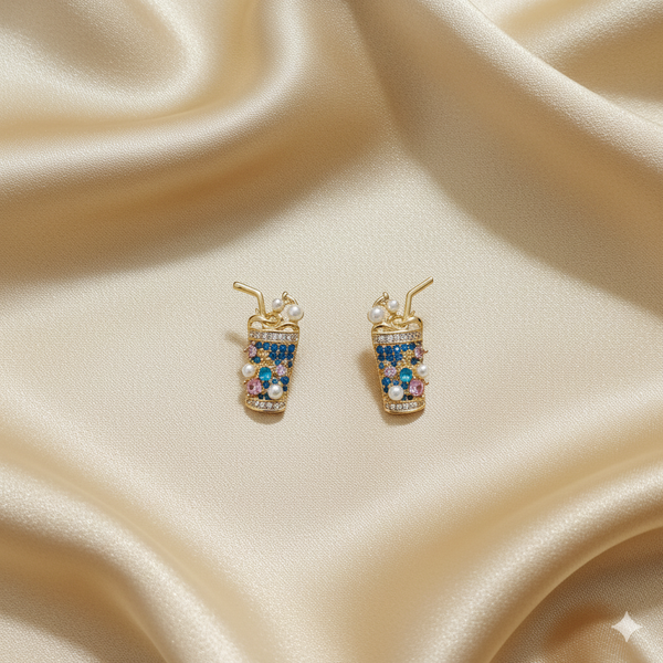Cocktail Cup Dangle Earrings