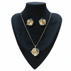 Golden Pearl & Rose Bloom Pendant Set