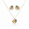 Golden Pearl & Rose Bloom Pendant Set