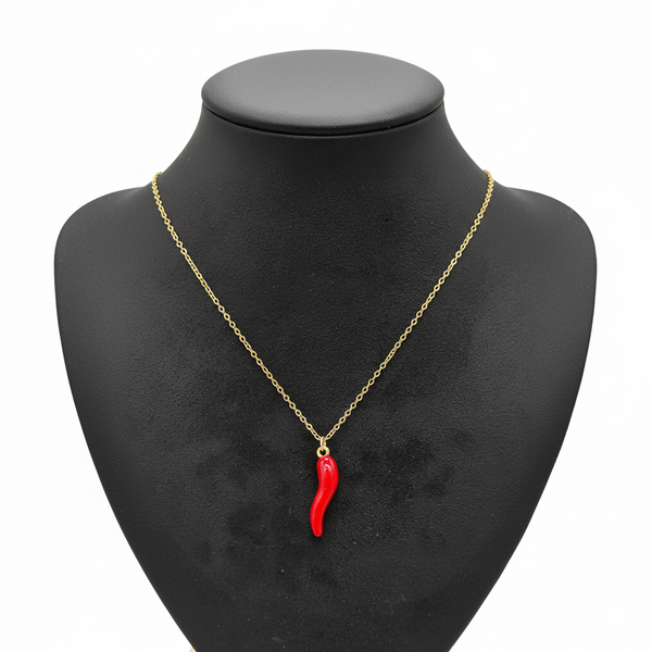 Fiery Charm Chili Necklace