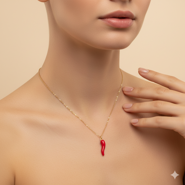 Fiery Charm Chili Necklace