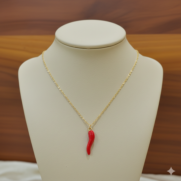 Fiery Charm Chili Necklace