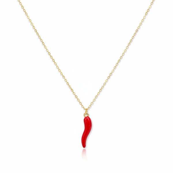 Fiery Charm Chili Necklace